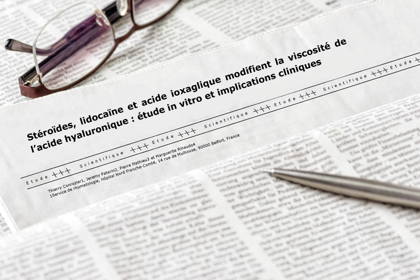 Stéroïdes, lidocaïne et acide ioxaglique modifient la viscosité de l’acide hyaluronique : étude in vitro et implications cliniques